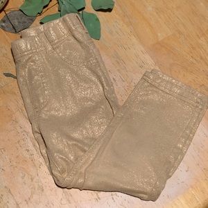 Girls Gold Glitter Leggings